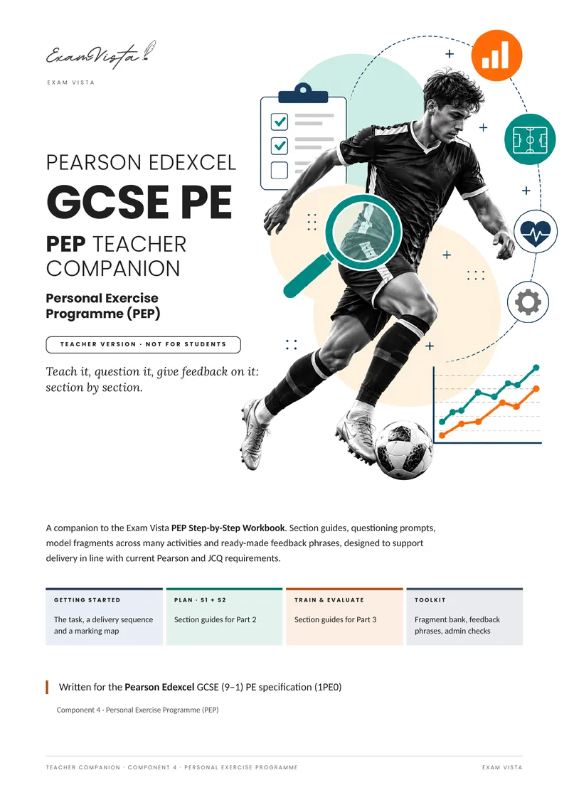 Cover of the Exam Vista Edexcel GCSE PE PEP Teacher Companion