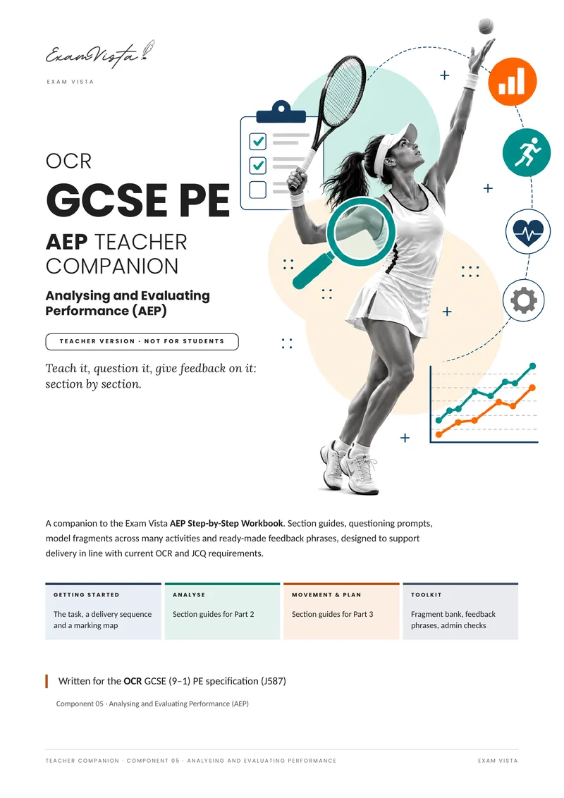 Cover of the Exam Vista OCR GCSE PE AEP Teacher Companion